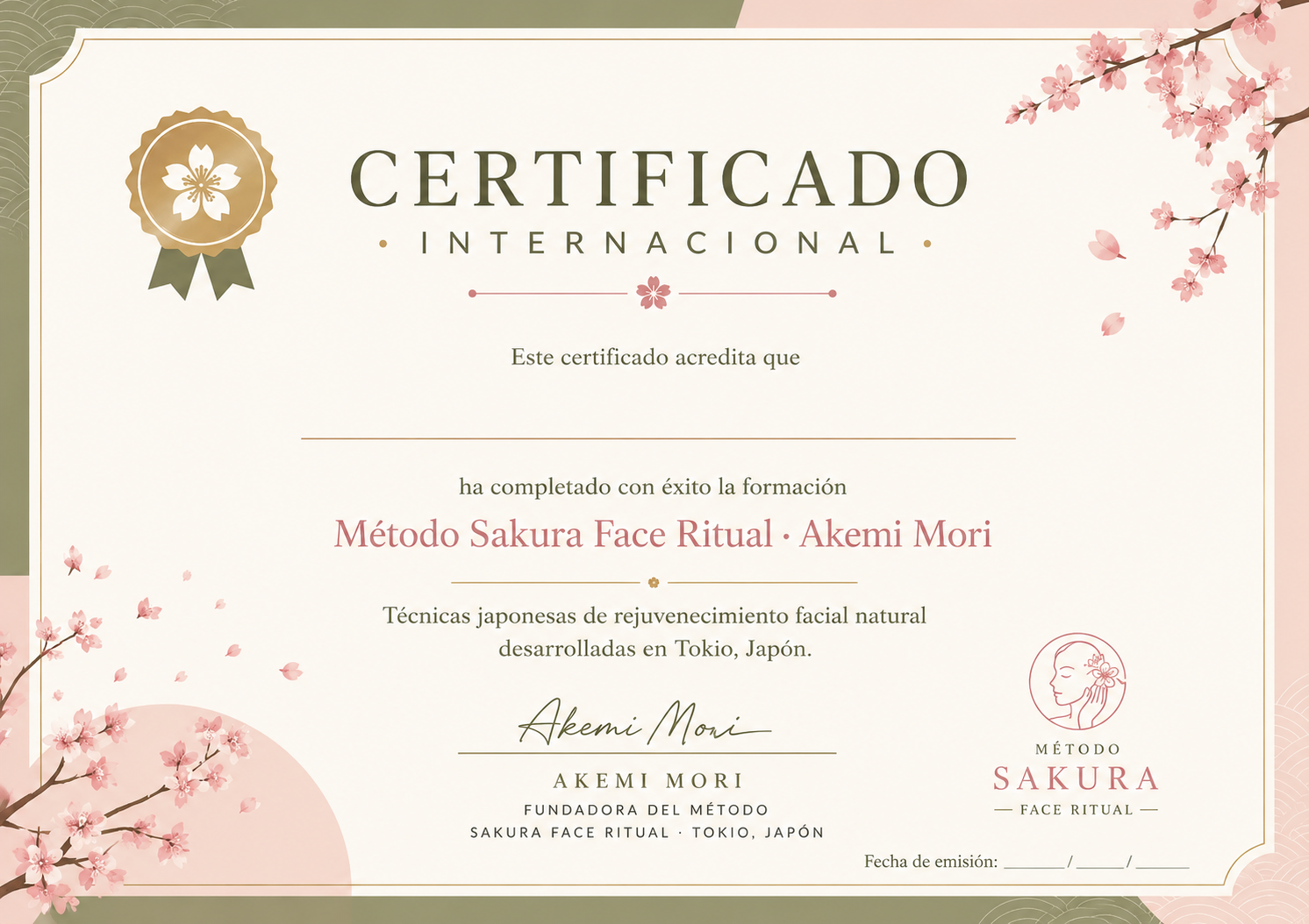 Certificado Sakura Face Ritual