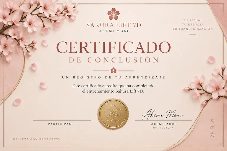 Certificado digital de conclusión Sakura Face Ritual